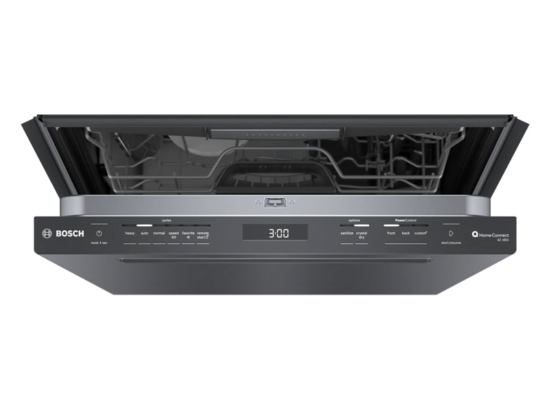 24" Bosch 800 Series 42 dBA Dishwasher with Flexible 3rd Rack in Black Stainless - SHP78CM4N