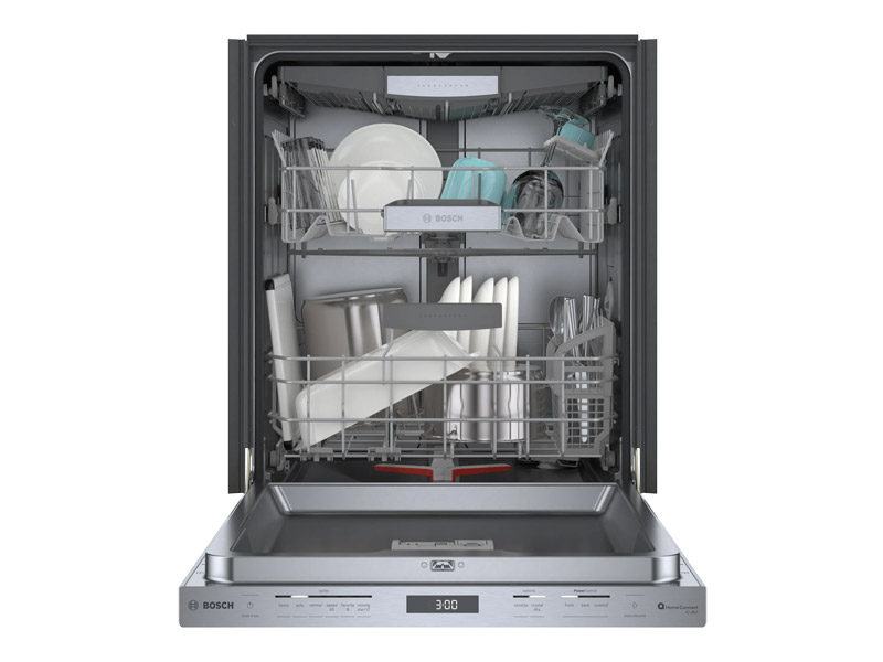 24" Bosch 800 Series 42 dBA Dishwasher with Flexible 3rd Rack in Stainless Steel - SHP78CM5N