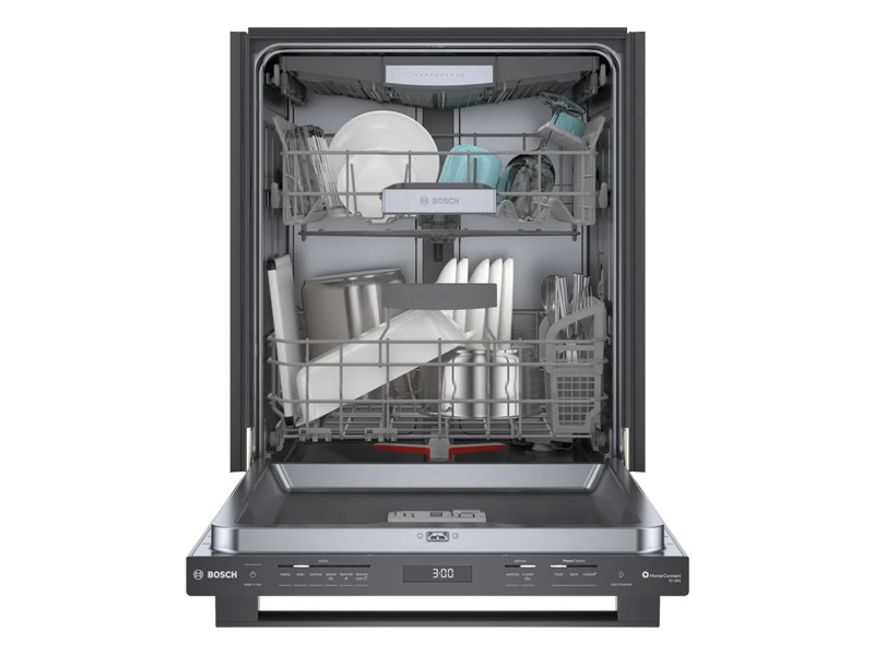 24" Bosch 800 Series Bar Handle 42 dBA Dishwasher in Black Stainless Steel - SHX78CM4N