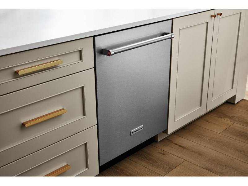 24" Kitchenaid 39 dBA PrintShield Finish Flush-to-Cabinet Dishwasher with FreeFlex Fit Third Level Rack - KDTF924PPS