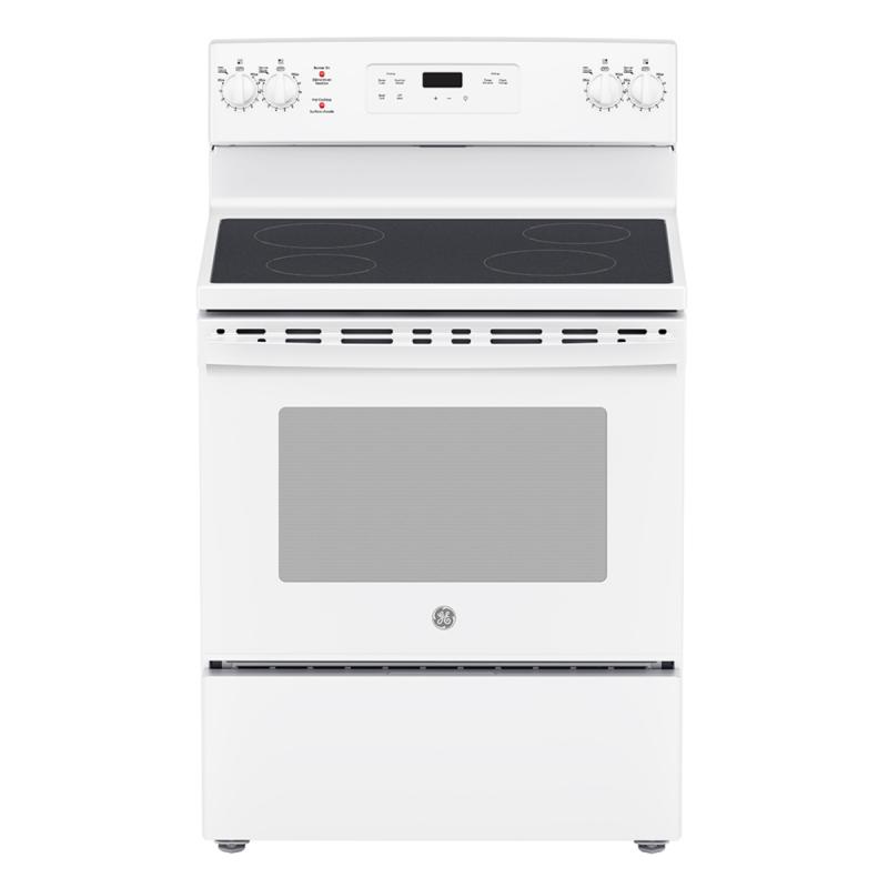 30" GE Freestanding Electric Range in White JCBS630DKWW