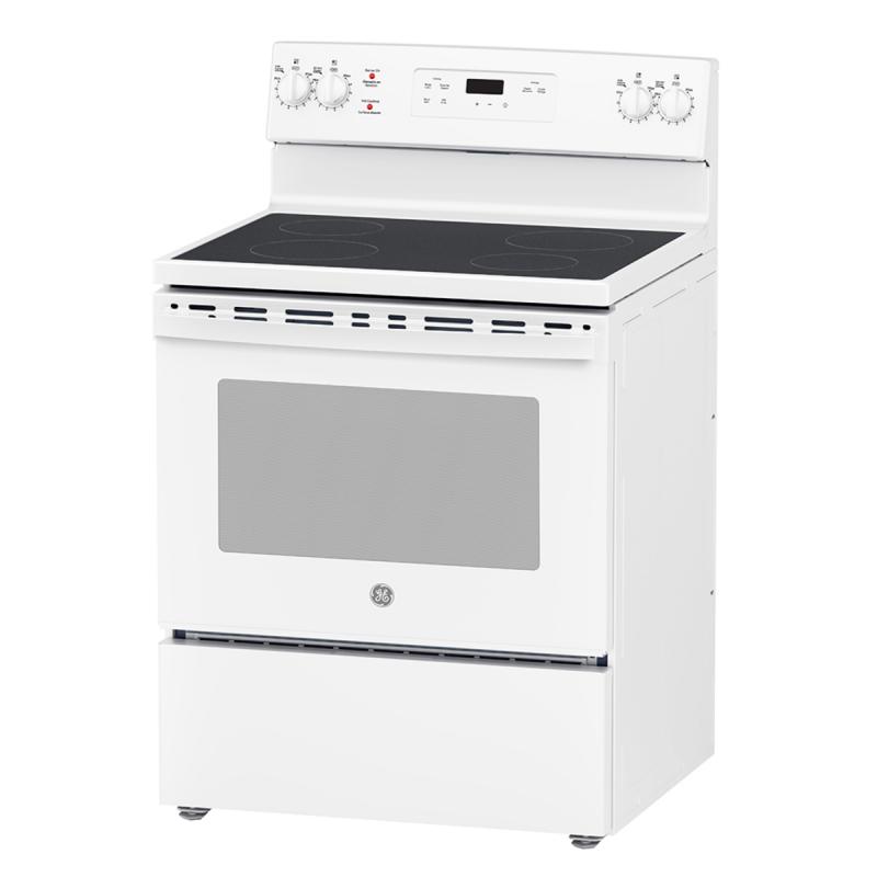 30" GE Freestanding Electric Range in White JCBS630DKWW
