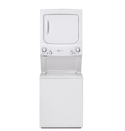 27" GE Unitized Spacemaker Washer And Electric Dryer - GUD27EEMNWW