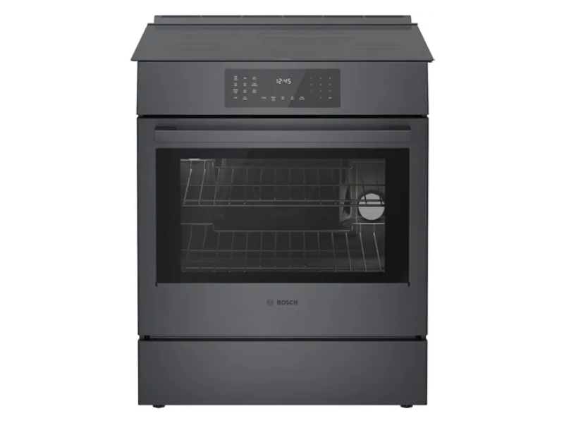 30" Bosch 800 Series Induction Slide-in Range in Black Stainless Steel - HII8047C