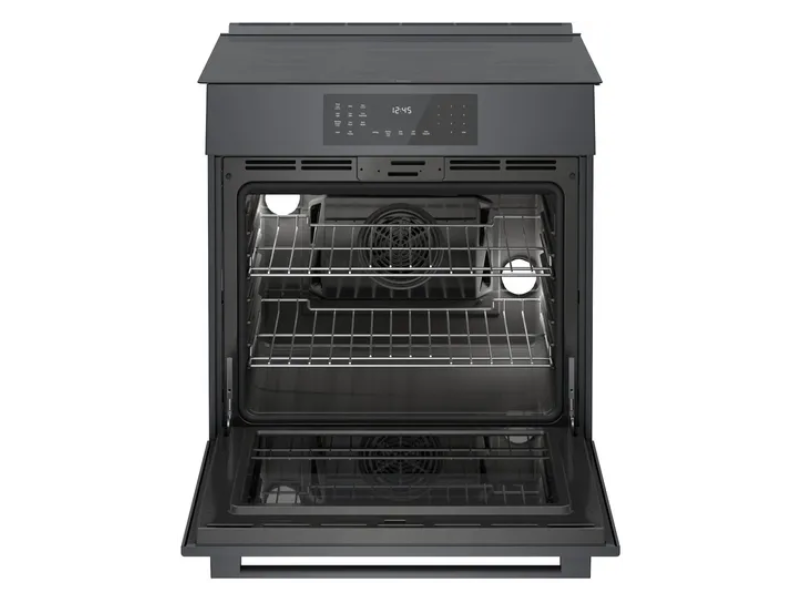 30" Bosch 800 Series Induction Slide-in Range in Black Stainless Steel - HII8047C