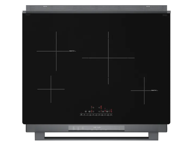 30" Bosch 800 Series Induction Slide-in Range in Black Stainless Steel - HII8047C