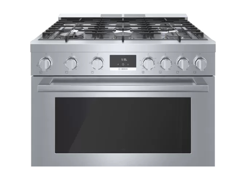 36" Bosch 800 Series Freestanding Gas Range With 6 Burners In Stainless Steel - HGS8655UC