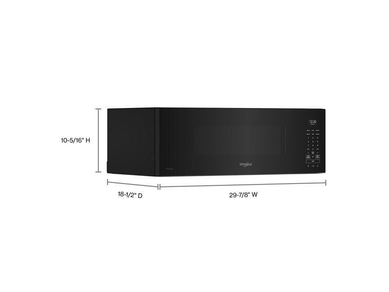 30" Whirlpool 1.1 Cu. Ft. Smart Low Profile Microwave Hood Combination with 450 CRM 4-Speed Venting - YWMML5530RB
