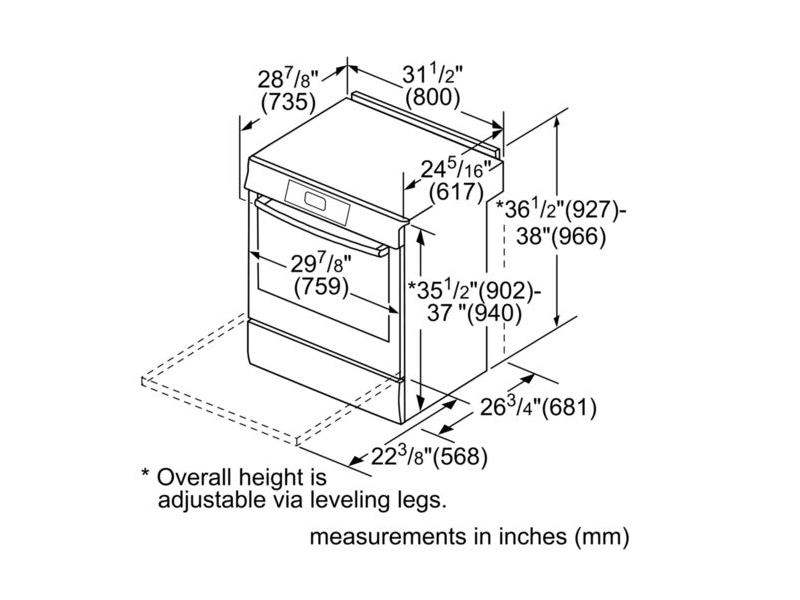 30" Bosch 800 Series Gas Slide-in Range - HGI8046UC