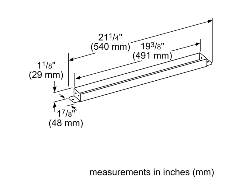 Bosch Transition for Rectangular Duct for Downdraft - HDDSTRAN2