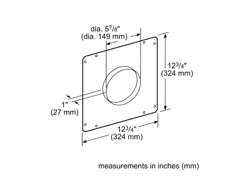 Bosch 6" Round Front Plate for Downdraft - HDDFTRAN6