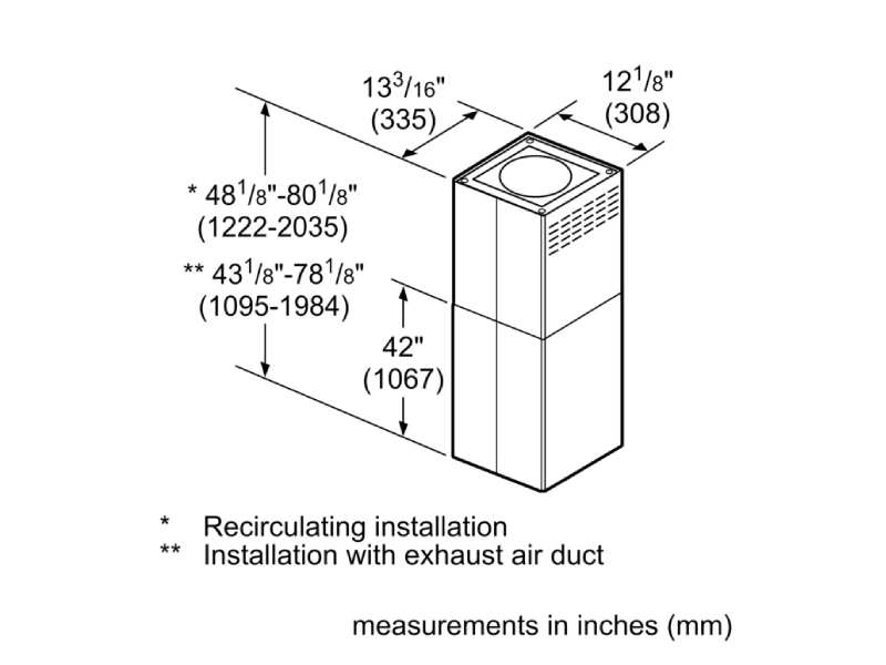 Bosch Island Hood Duct Extension Accessory Kit Benchmark  Series - Stainless Steel HCIEXT5UC