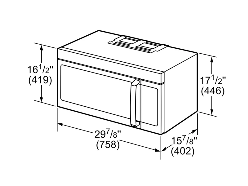 30" Bosch 2.1 Cu. Ft. 500 Series Over-the-Range Microwave In Stainless Steel - HMV5053C