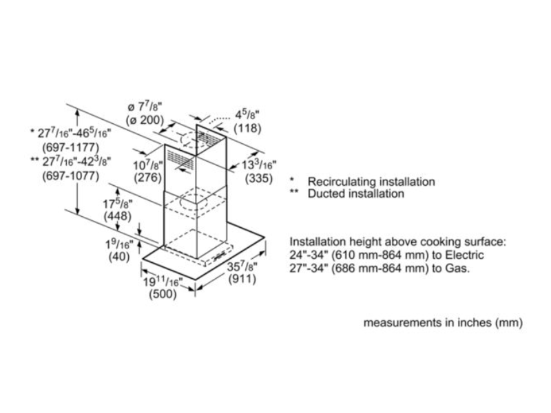 36" Bosch Benchmark Glass Canopy Chimney Hood Stainless Steel - HCG56651UC
