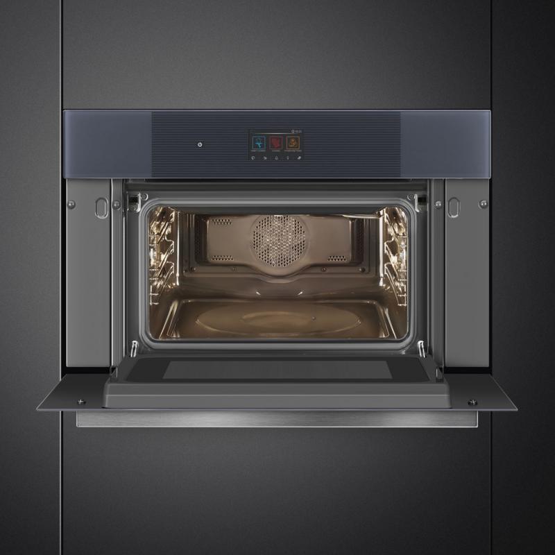 SMEG Linea Design Combi-Microwave Electric Single Wall Oven - SOCU3104MCG
