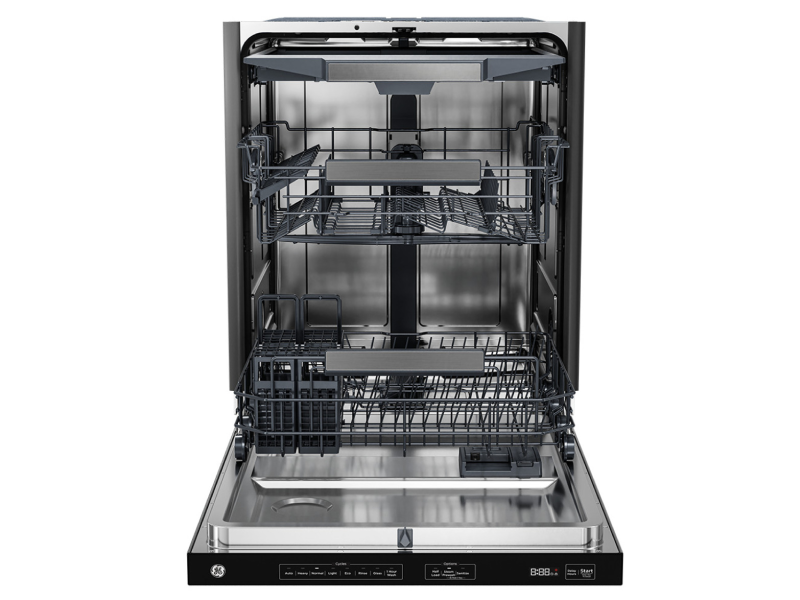 24" GE Top Control Dishwasher 47 dBA Auto Open Dry in Fingerprint Resistant Stainless Steel - GBT600SSVFS