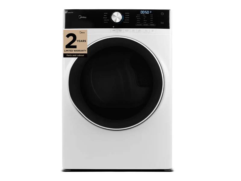 27" Midea 8.0 Cu. Ft. Front Load Dryer - MLE52N4AWW