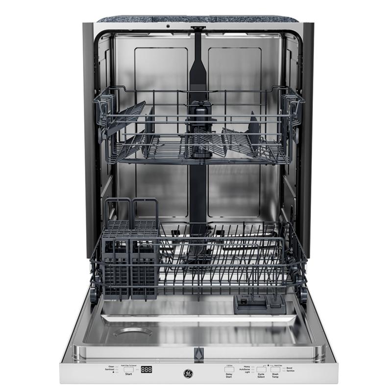 24" GE 50 dB Top Control Dishwasher in White – GBT500SGVWW