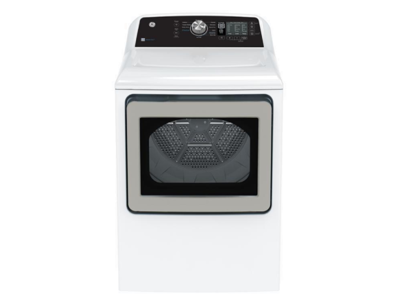 27" GE 7.4 Cu. Ft. Top Load Gas Dryer with SaniFresh Cycle White - GTD68GBMRWS