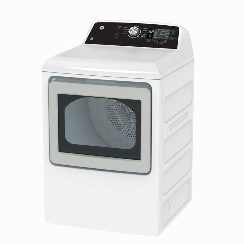 27" GE 7.4 Cu. Ft. Top Load Gas Dryer with SaniFresh Cycle White - GTD68GBMRWS