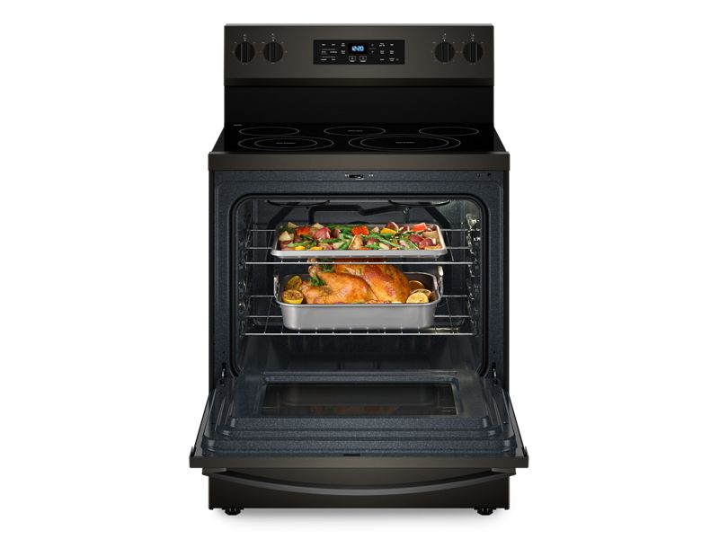 30" Whirlpool 5.3 Cu. Ft. Energy Star Electric Range with Air Cooking Technology No Preheat Air Fry and Air Baking and Self Clean - YWFES5030RV