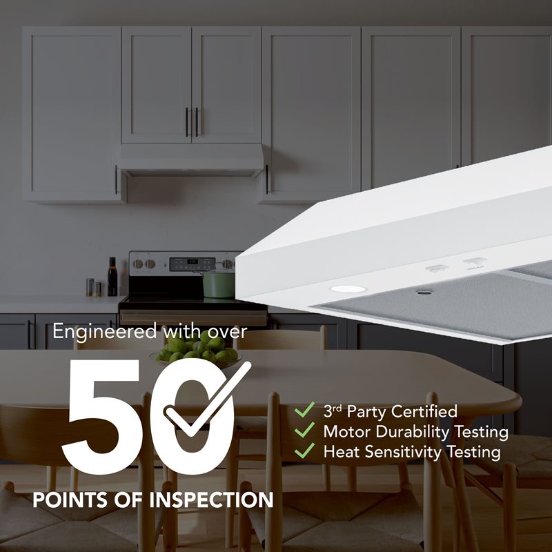 30" Broan Under Cabinet Range Hood in White - GLA1303WW