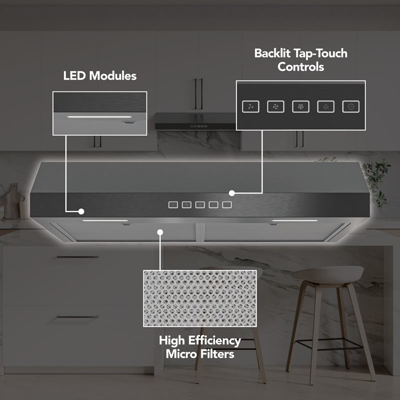 30" Broan Under Cabinet Range Hood in Black Stainless Steel - GLA2303BLS