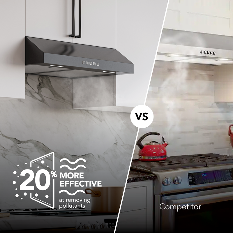 30" Broan Under Cabinet Range Hood in Black Stainless Steel - GLA2303BLS