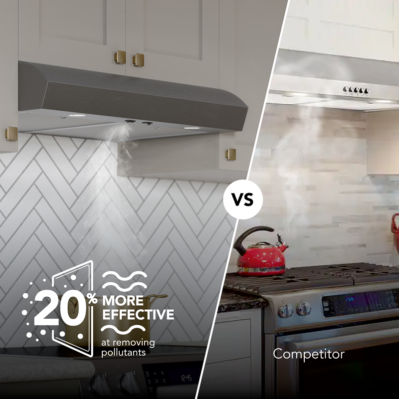 30" Broan Under Cabinet Range Hood in Black Stainless Steel - MTR1303BLS