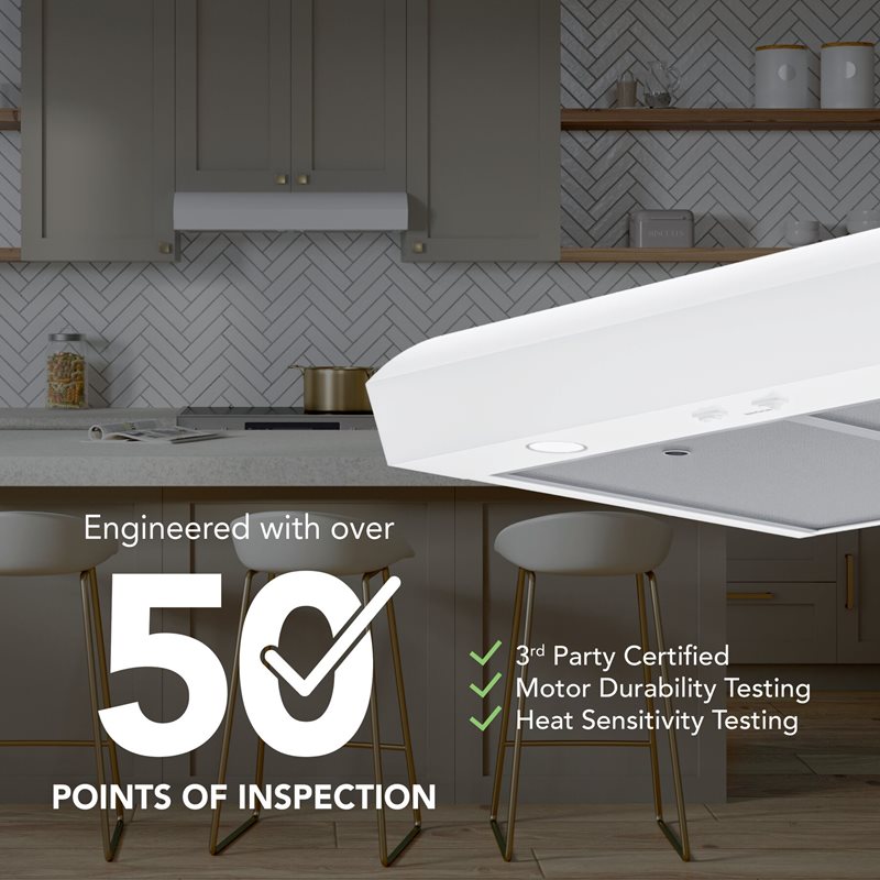 30" Broan Under Cabinet Range Hood in White - MTR1303WW