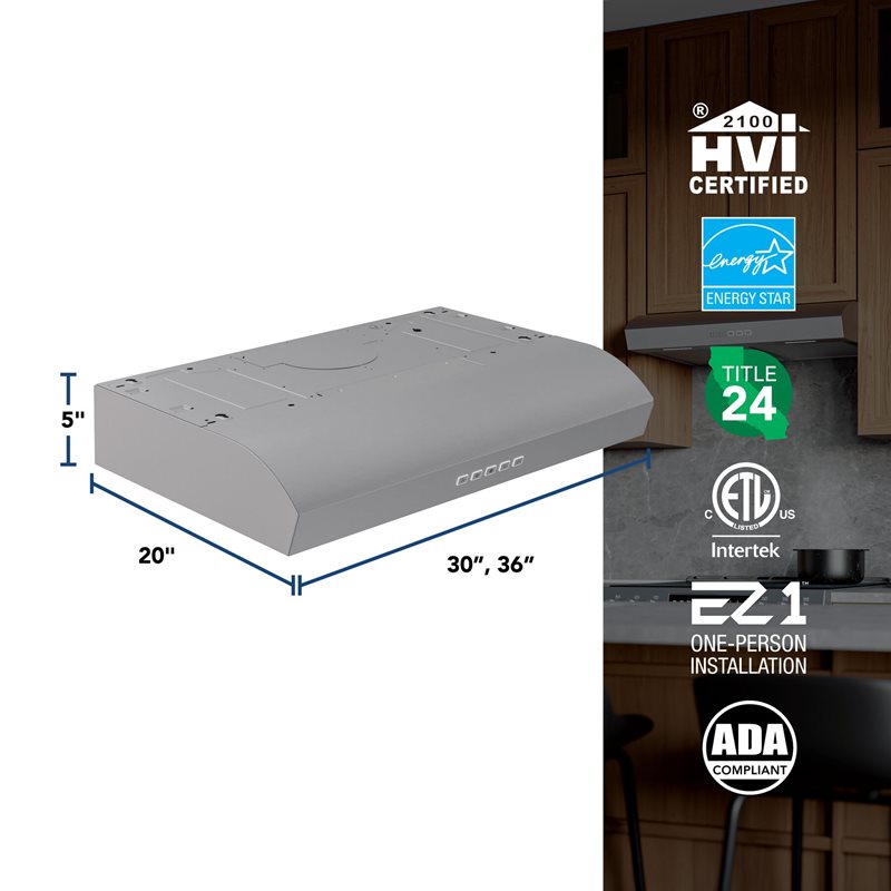 30" Broan Under Cabinet Range Hood in Stainless Steel - MTR2303SS
