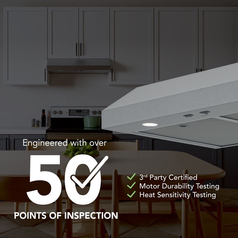 24" Broan Glacier Series Under Cabinet Range Hood in Stainless Steel - GLA1243SS