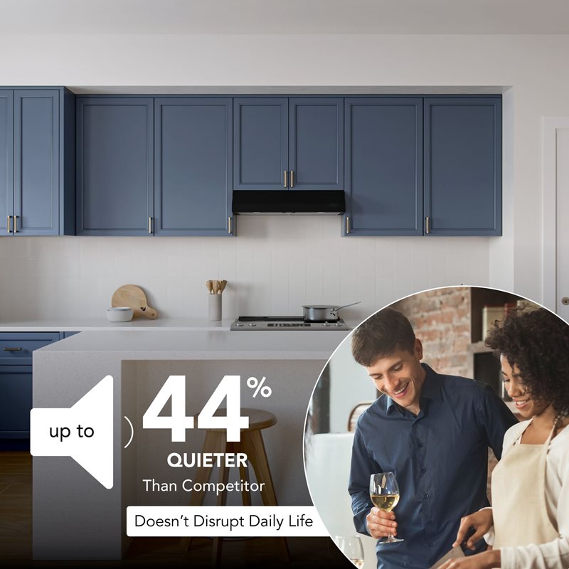 42" Broan Glacier Series Under Cabinet Range Hood in Black - GLA1423BL