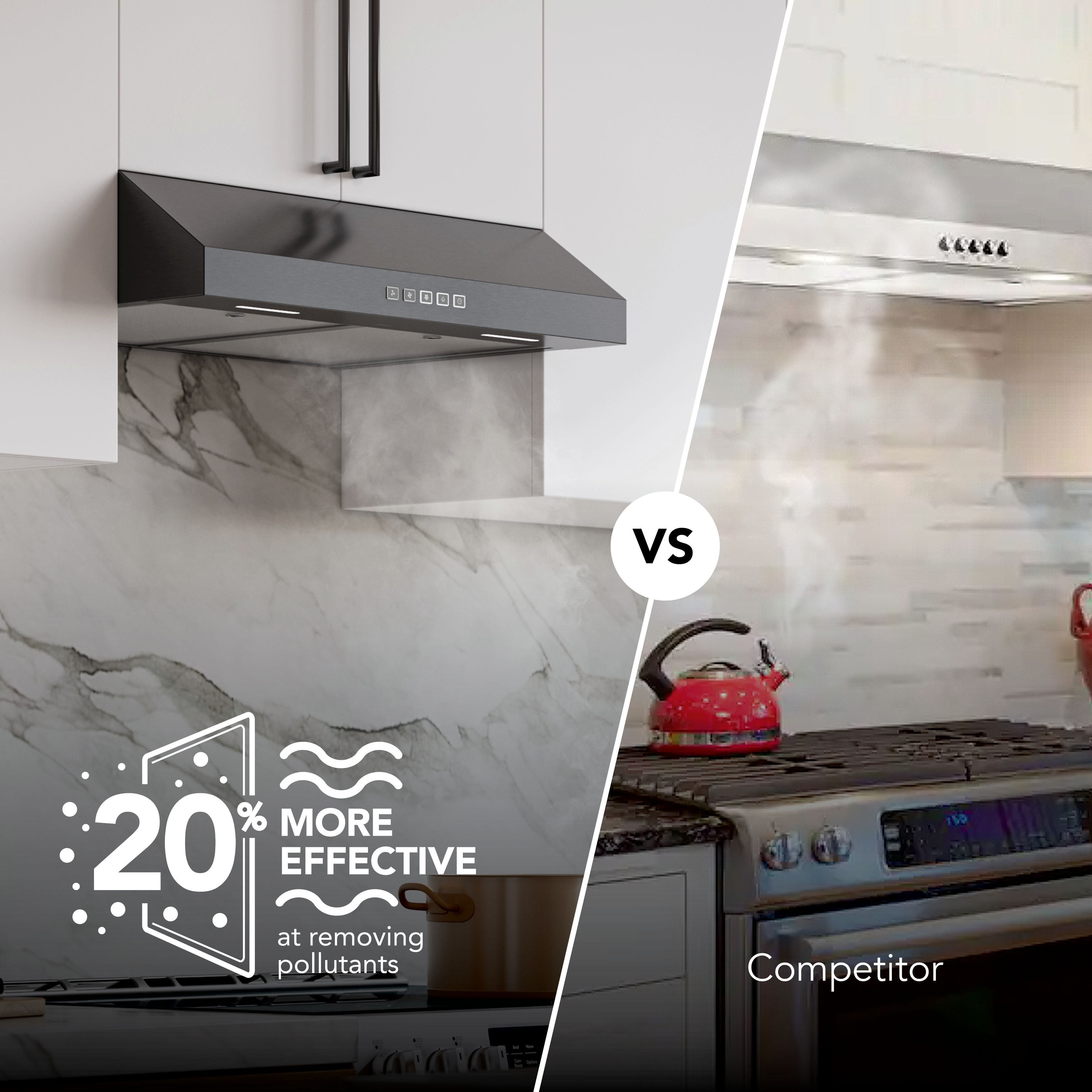 36" Broan Glacier Series Under Cabinet Range Hood in Black Stainless Steel - GLA2363BLS