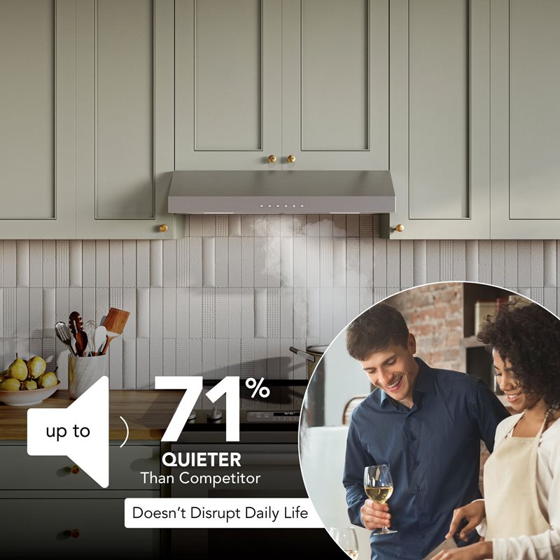 30" Broan Glacier Series Under Cabinet Range Hood in Stainless Steel - GLA3304SS