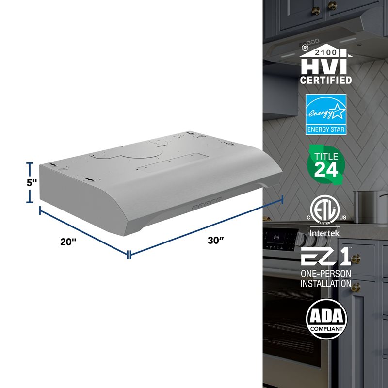 30" Broan ALT2 Series 350 MAX Blower CFM Under-Cabinet Range Hood - ALT2303SS