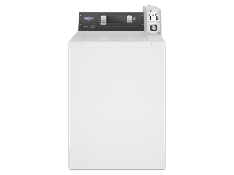 27" Maytag Commercial 3.3 Cu. Ft. Top-Load Washer with Dual Coin Drop Installed - MAT24PDAXW