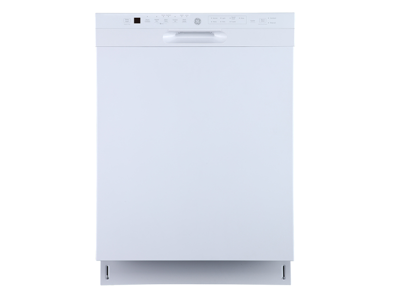 24" GE Built-In Front Control Dishwasher In White - GBF655SGPWW