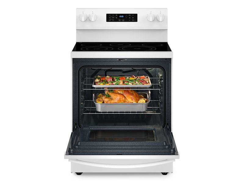 30" Whirlpool 5.3 Cu. Ft.  Energy Star Electric Range with Air Cooking Technology No Preheat Air Fry and Air Baking and Self Clean - YWFES5030RW