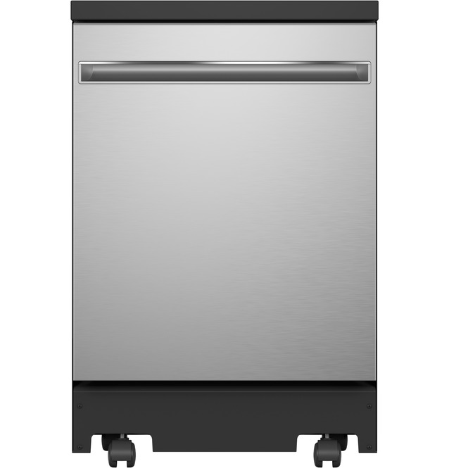 24" GE Interior Portable Dishwasher with Sanitize Cycle in Stainless Steel - GPT225SSLSS