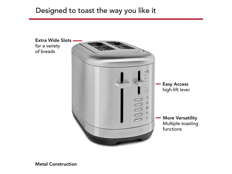 KitchenAid 2 Slice Toaster in Brushed Stainless Steel - KMT2109SX
