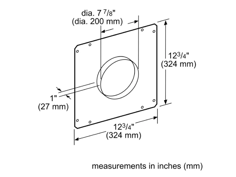 Bosch 8" Round Front Plate for Downdraft - HDDFTRAN8