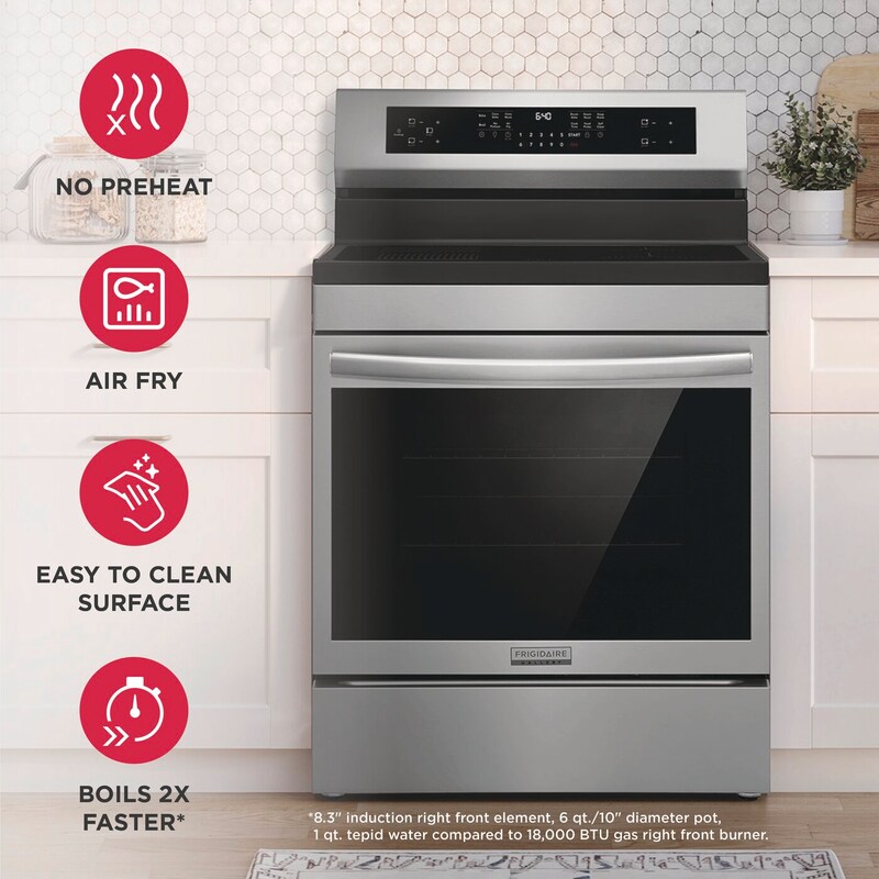 30" Frigidaire Gallery Freestanding Induction Range with Air Fry - GCRI306CBF