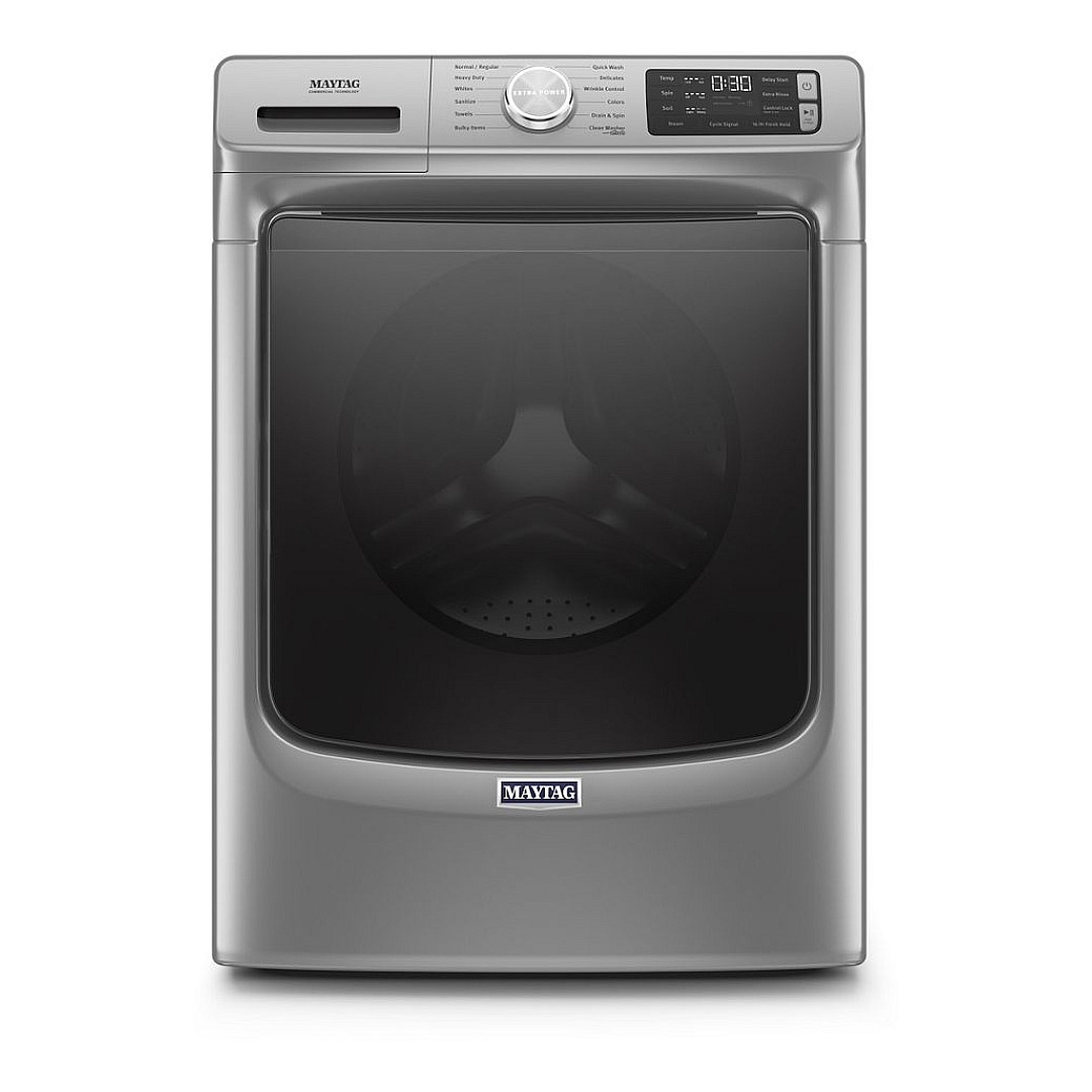 27" Maytag 5.5 Cu. Ft. Front Load Washer 7.3 Cu. Ft. Electric Dryer and Stacking Kit - W10869845-MHW6630HC-YMED6630HC