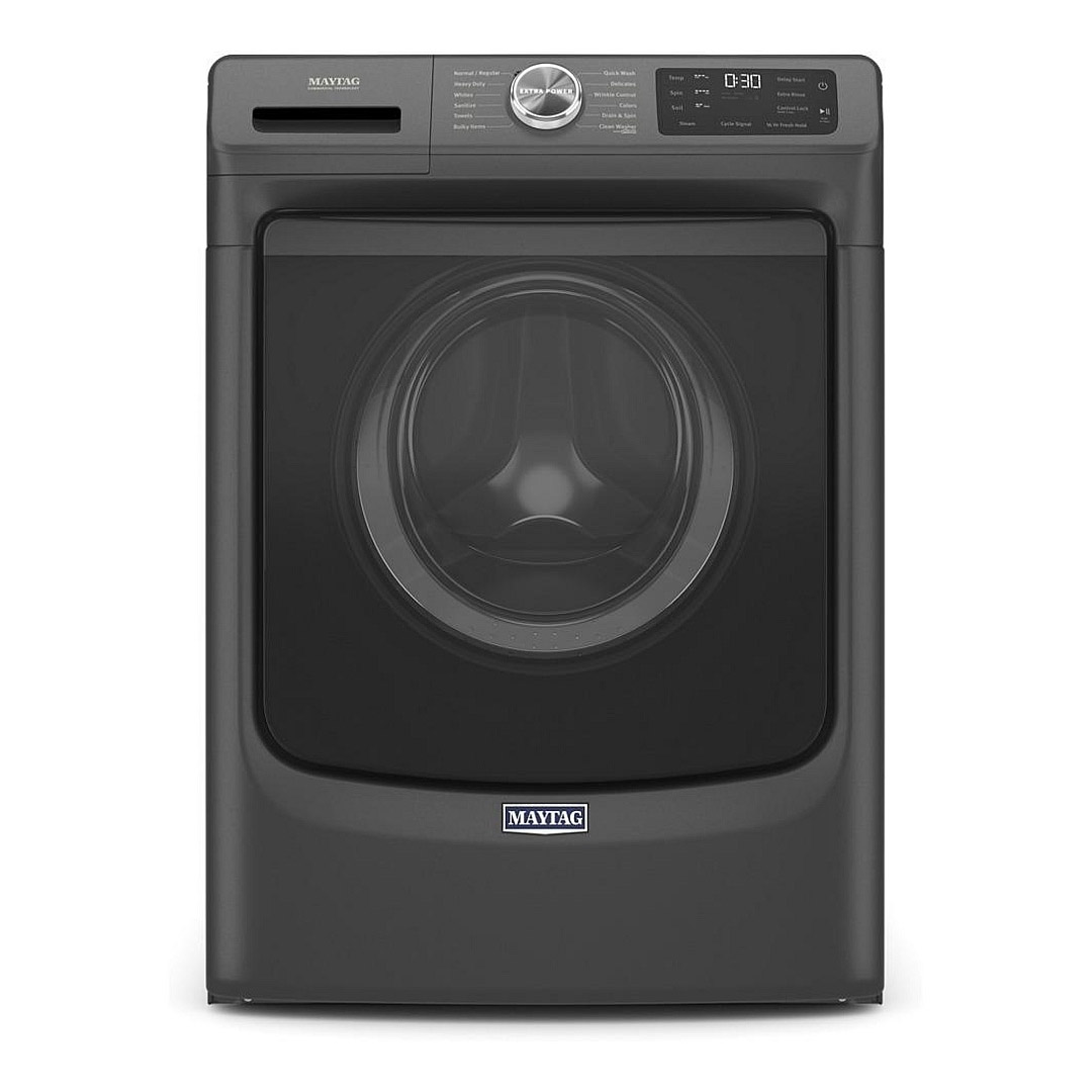 27" Maytag 5.5 Cu. Ft. Front Load Washer  7.3 Cu. Ft. Dryer and Stacking Kit - W10869845-MHW6630MBK-YMED6630MBK