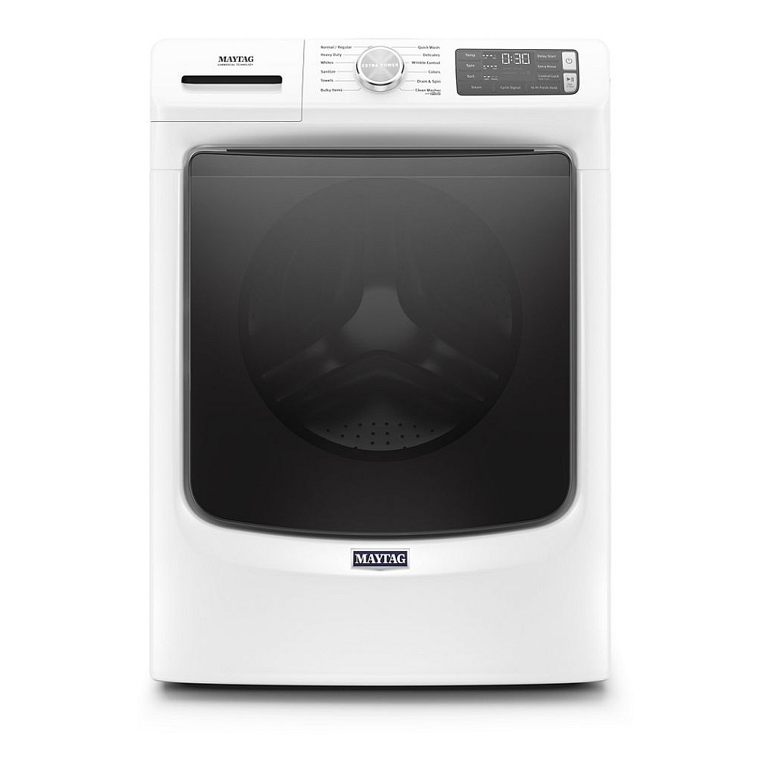 27" Maytag 5.5 Cu. Ft. Front Load Washer And 7.3 Cu. Ft. Front Load Gas Dryer and Stacking Kit - W10869845-MHW6630HW-MGD6630HW