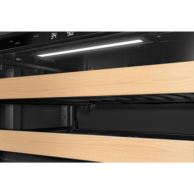 24" KitchenAid Beverage Center with Glass Door and Wood-Front Racks - KUBR524SBE