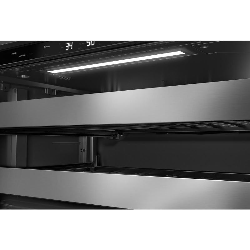 24" KitchenAid Beverage Center with Glass Door and Metal-Front Racks - KUBR524SSB