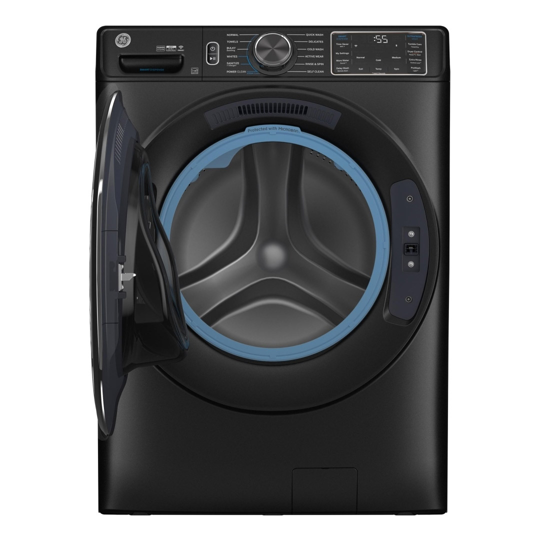 28" GE 5.8 Cu. Ft. Smart Front Load Washer and 7.8 Cu. Ft. Electric Dryer - GFW655SPVDS-GFD65ESMVDS