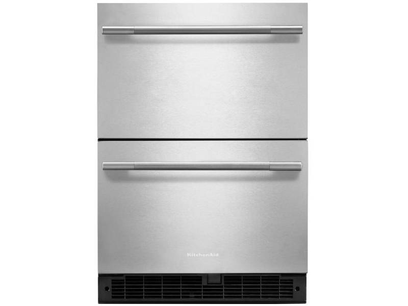 24" KitchenAid Stainless Steel Undercounter Double-Drawer Refrigerator - KURT524SSB